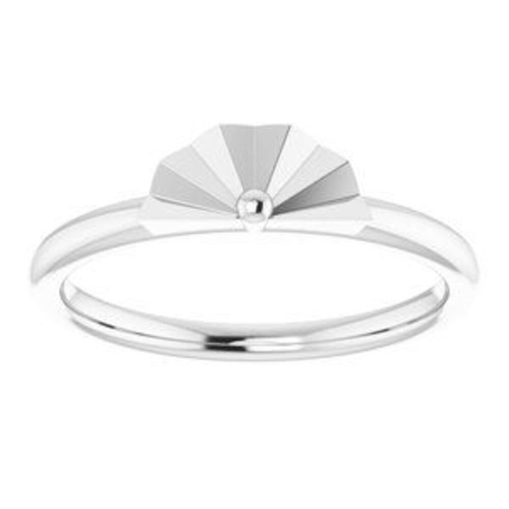 14k White Starburst Stackable Ring - image 3